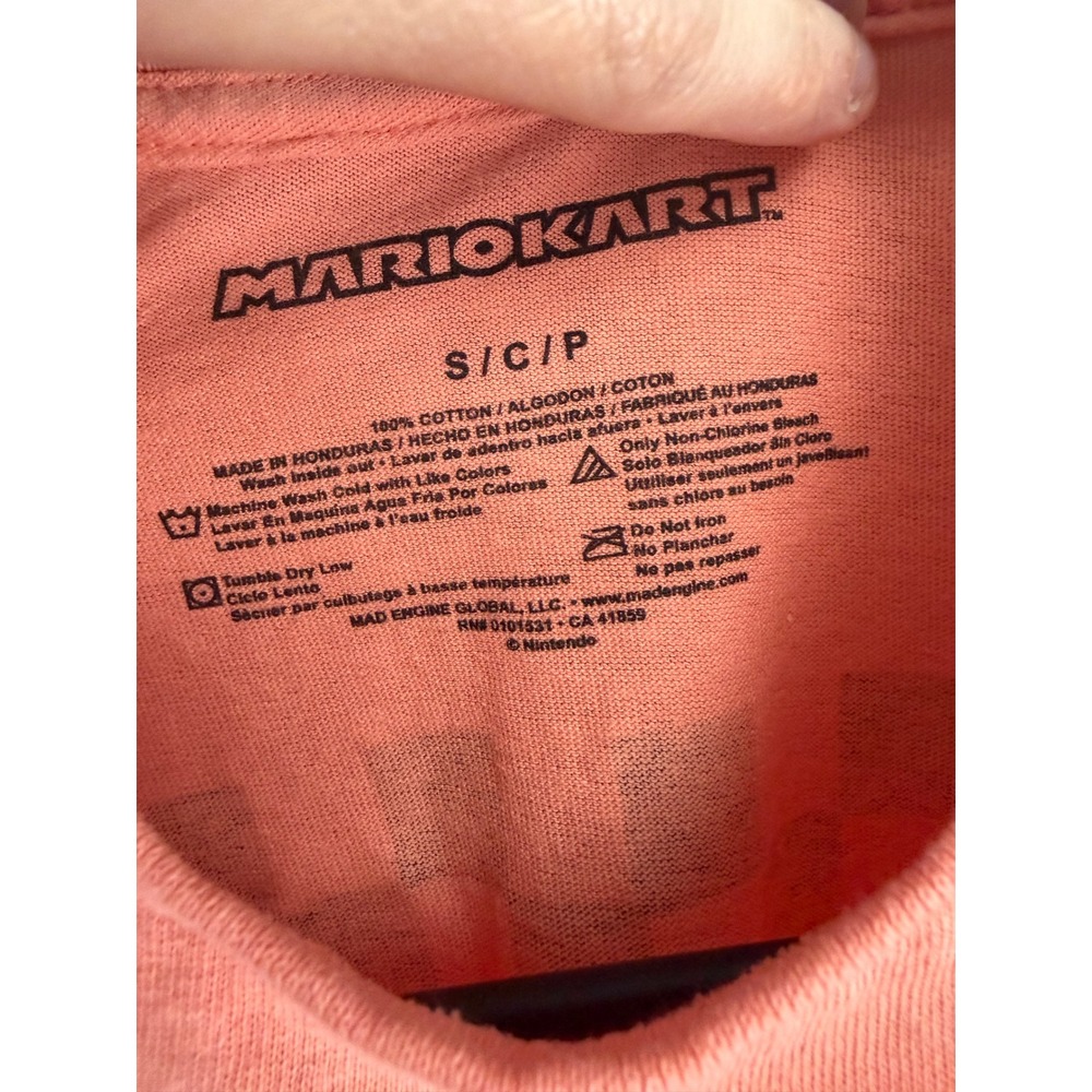 Mario Kart Racing Team Graphic T-Shirt Orange Small Nintendo Mad Engine Tee - Picture 4 of 5